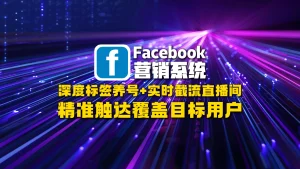 Facebook营销软件：深度标签养号+实时截流直播间，精准触达覆盖目标用户