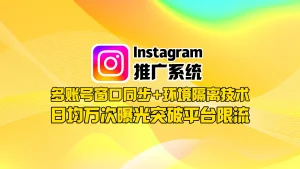 Instagram推广系统：多账号窗口同步+环境隔离技术，日均万次曝光突破平台限流