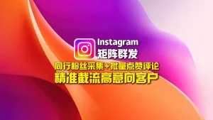 Instagram矩阵群发：同行粉丝采集+批量点赞评论，精准截流高意向客户