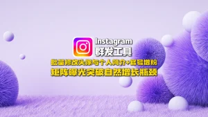 Instagram群发工具：批量修改头像与个人简介+官号增粉，矩阵曝光突破自然增长瓶颈