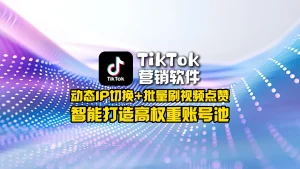 TikTok营销软件：动态IP切换+批量刷视频点赞，智能打造高权重账号池