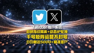 Twitter推广系统​：一天内曝光百万级？智能环境重置+列表成员采集，推广效果指数级增长！