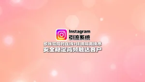 Instagram引流系统：多账号同时在线+环境隔离技术，安全稳定高频触达客户