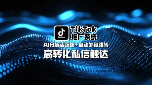 TikTok推广系统：AI分析活跃粉+自动外链跳转，高转化私信触达