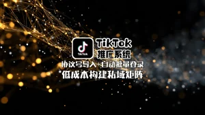 TikTok推广系统：协议号导入+自动批量登录，低成本构建私域矩阵