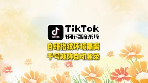 TikTok矩阵引流系统：自研指纹环境隔离+千号矩阵自动登录