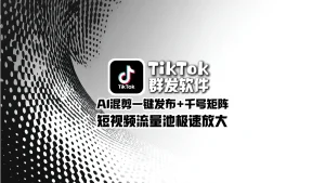 TikTok群发软件：AI混剪一键发布+千号矩阵，短视频流量池极速放大