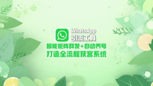WhatsApp引流工具：智能矩阵群发+自动养号，打造全流程获客系统