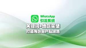 WhatsApp引流系统：关键词+地区采集，打造海外客户私域池
