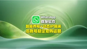 WhatsApp群发软件：智能养号+动态IP隔离，多账号稳定矩阵运营