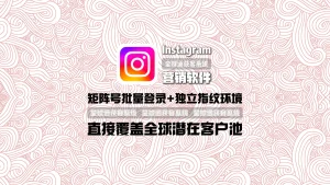Instagram营销软件：矩阵号批量登录+独立指纹环境，直接覆盖全球潜在客户池