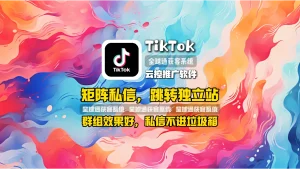TikTok云控推广软件：矩阵私信，跳转独立站群组效果好，私信不进垃圾箱！