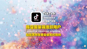 TikTok引流推广软件：指定国家筛活跃用户，私信支持苹果安卓名片跳转！