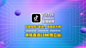 TikTok引流软件：日发10万+截流，筛活跃人群，外链直连LINE独立站，不进垃圾箱