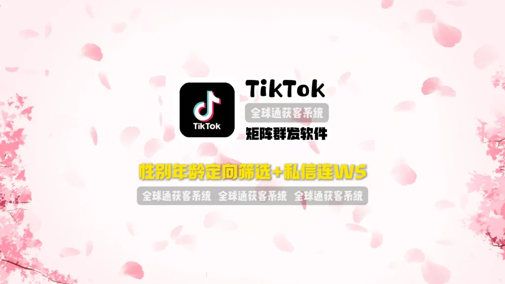 TikTok矩阵群发软件：私信连WS+性别年龄定向筛选，提升回复率