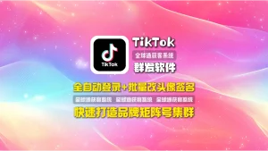 TikTok群发软件：全自动登录+批量改头像签名，快速打造品牌矩阵号集群