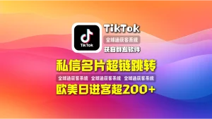 TikTok获客群发软件：私信名片超链跳转，欧美日进客超200+