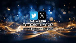Twitter引流软件：批量管理千号矩阵采集强私，直接接触到潜在海外B2B采购端