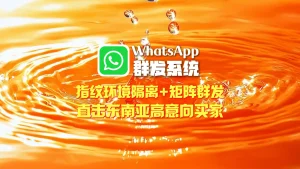 WhatsApp群发系统：指纹环境隔离+矩阵群发，直击东南亚高意向买家