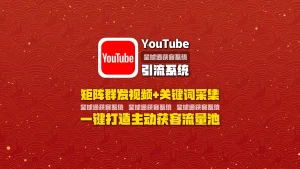 youtube引流系统：矩阵群发视频+关键词采集，一键打造主动获客流量池