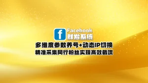 Facebook群发系统：多维度参数养号+动态IP切换，精准采集同行粉丝实现高效截流