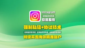 Instagram引流系统：强制私信+协议技术，持续开发海外精准客户