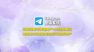 Telegram营销系统：批量采集与筛选用户+多线程触达，高效建立私域精准深挖行业目标客户