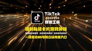 TikTok群发工具：强制私信卡片跳转外链，一键直达WhatsApp与独立站询盘入口