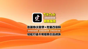 TikTok群发系统：多端协议登录+批量改资料，轻松打造千号矩阵引流闭环