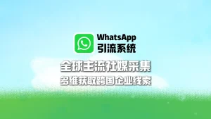 WhatsApp引流系统：全球主流社媒采集，多维获取跨国企业线索