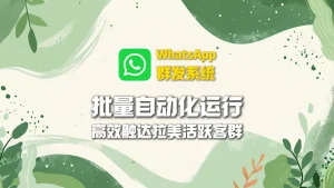 WhatsApp群发系统：批量自动化运行，高效触达拉美活跃客群