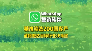 WhatsApp营销软件：精准筛选200国客户，直接触达目标行业决策层