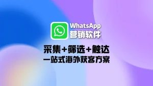 WhatsApp营销软件：采集+筛选+触达，一站式海外获客方案