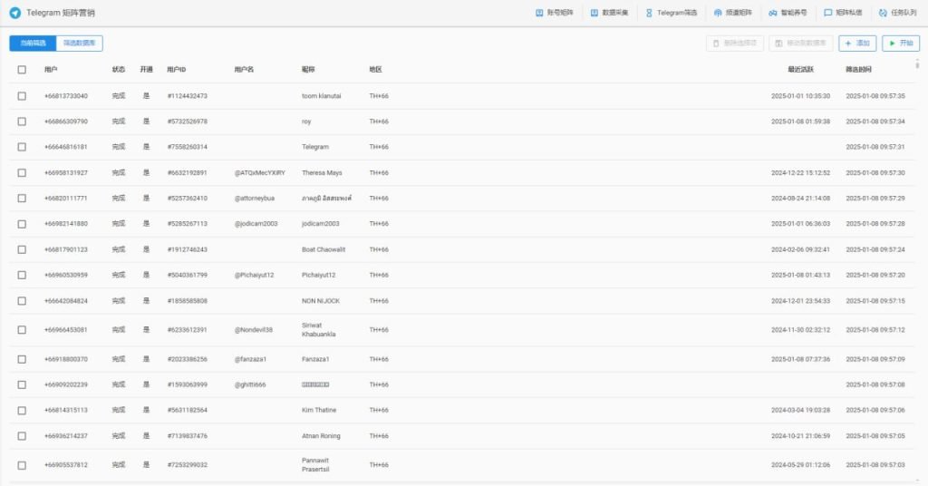 telegram号码筛选