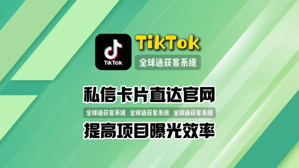 TikTok推广工具：私信卡片直达官网，提高项目曝光效率