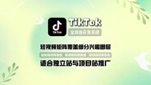 TikTok推广系统：短视频矩阵覆盖细分兴趣圈层，适合独立站与项目站推广