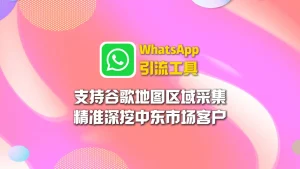 WhatsApp引流工具：支持谷歌地图区域采集，精准深挖中东市场客户