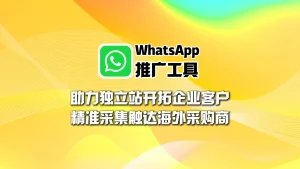 WhatsApp推广工具：助力独立站开拓企业客户，精准采集触达海外采购商