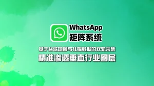 WhatsApp矩阵系统：基于谷歌地图与社媒数据的双轨采集，精准渗透垂直行业圈层
