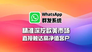 WhatsApp群发系统：精准深挖欧美市场，直接触达高净值客户