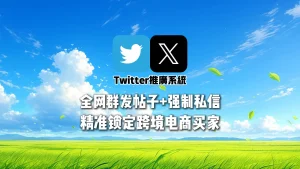 Twitter推广系统：全网群发帖子+强制私信，精准锁定跨境电商买家
