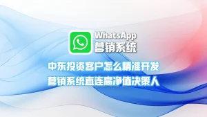 中东投资客户怎么精准开发？WhatsApp营销系统直连高净值决策人