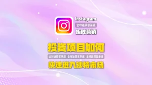 投资项目如何快速进入沙特市场？Instagram矩阵营销实战解析