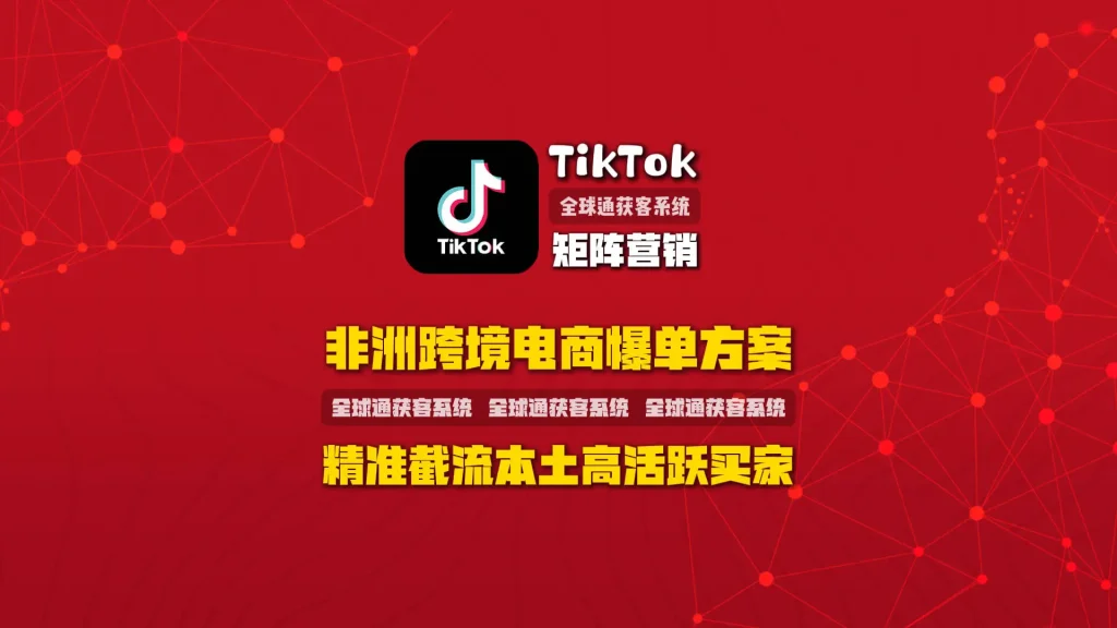 非洲跨境电商爆单方案：TikTok矩阵营销打造本土流量池，精准截流高活跃买家
