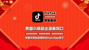 泰国小商品出海新风口：TikTok群发系统批量采集评论用户，私信强转WhatsApp成