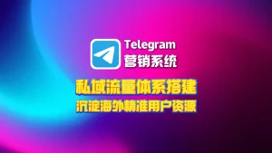 私域流量体系搭建：Telegram营销系统沉淀海外精准用户资源