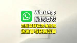 WhatsApp企业号群发怎么做？提高送达率与获客效率的完整解决方案