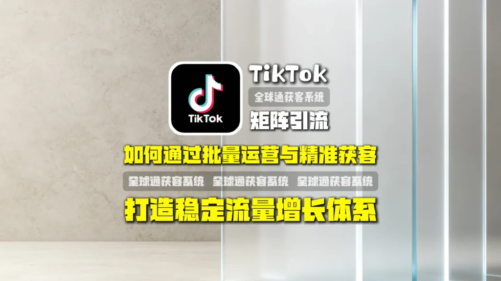 TikTok矩阵引流：如何通过批量运营与精准获客打造稳定流量增长体系