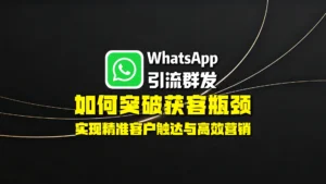 WhatsApp引流群发：如何突破获客瓶颈，实现精准客户触达与高效营销