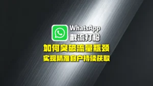 WhatsApp截流打粉：如何突破流量瓶颈，实现精准客户持续获取？